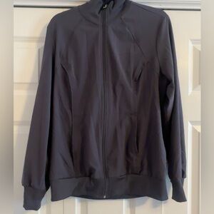 Infinity Zip Front Scrub Jackets for Women, 4-Way Stretch Fabric-Pewter Grey